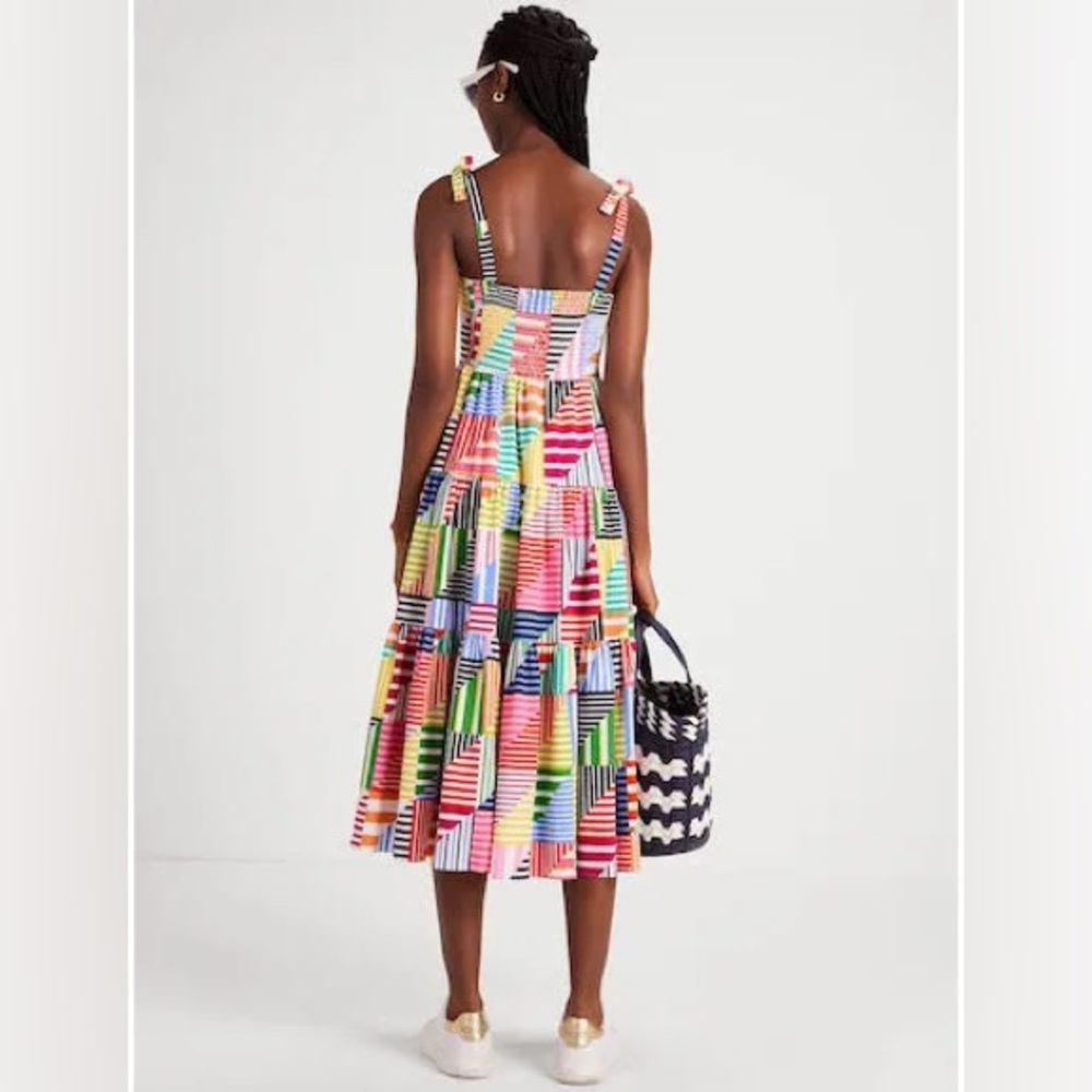 Kate Spade Multicolor Patchwork Stripe Tiered Mid… - image 2